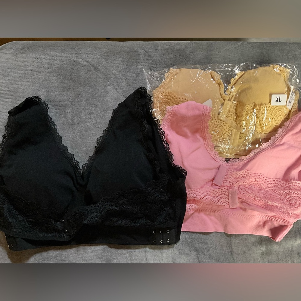 Stretch padded bralette 3 pack XL